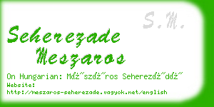 seherezade meszaros business card